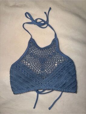 🩵 Gorgeous Crochet Halter Bikini Top 🩵
